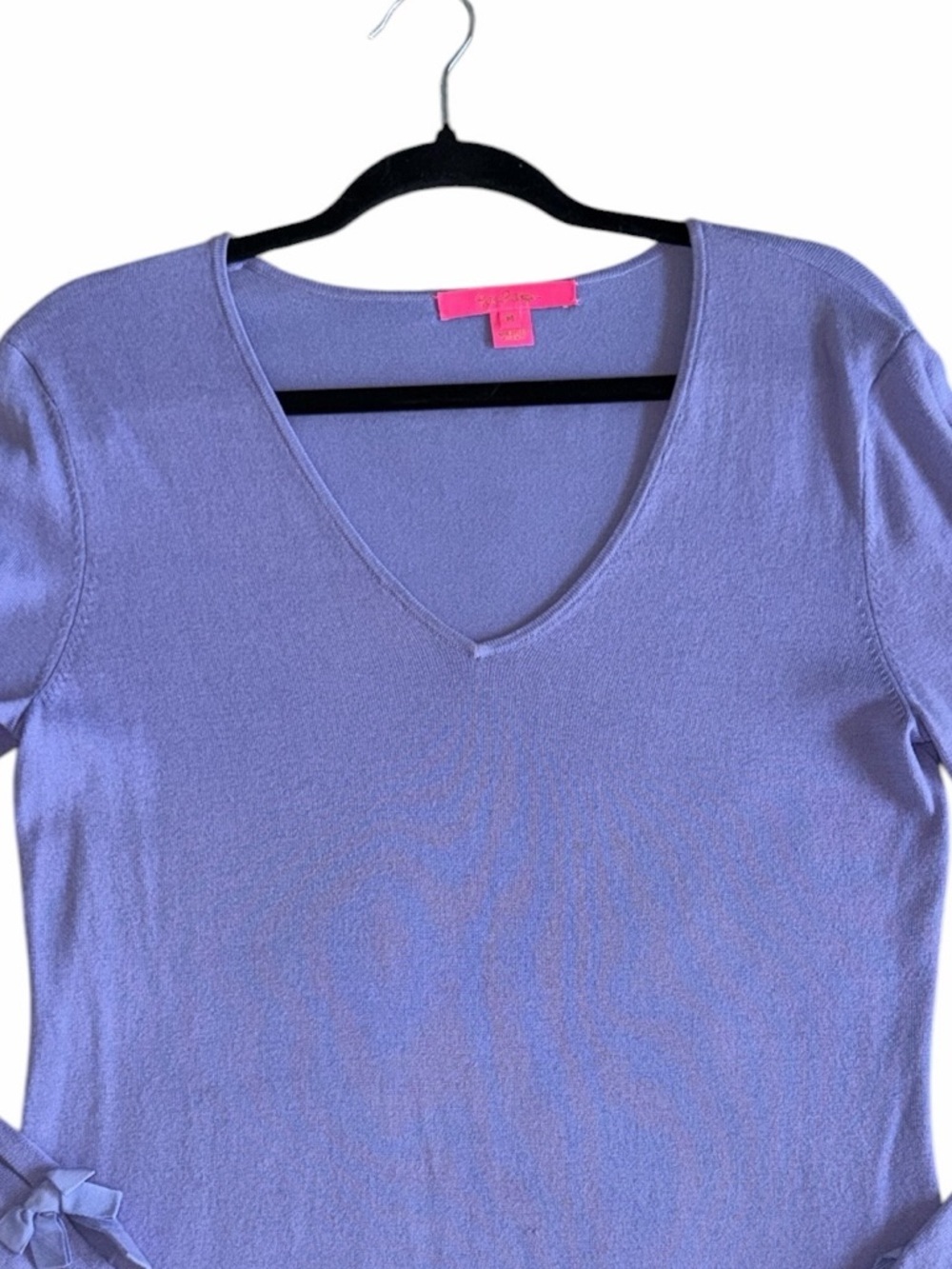 Lilly Pulitzer Edina V-Neck Sweater Color Sea Urchin Purple Size M - Picture 4 of 9